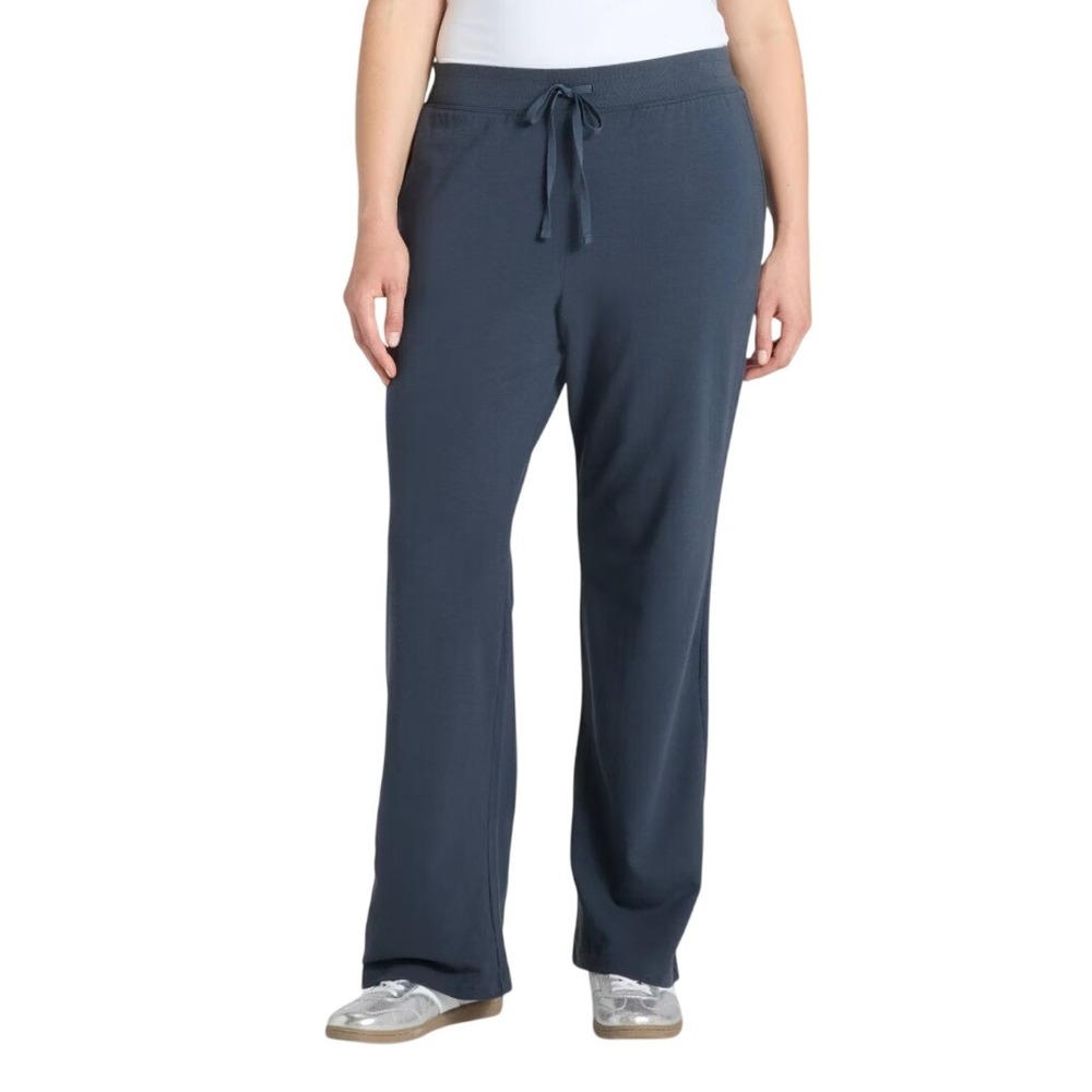 All in Motion Women's Navy Blue High Rise French Terry Flare Pants Size XXL